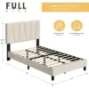 Bed Frame, Upholstered Full Size With Adjustable Headboard - Velvet Tufted Platform Bedframe, No Box Spring Needed, Beige 1 Bed Frame, Upholstered Full Size With Adjustable Headboard - Velvet Tufted Platform Bedframe, No Box Spring Needed, Beige -Furniture GUEST 86f6d33d 630e 41ac 89d2 ce5f11ad3067