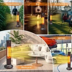 Outdoor Infrared Heaters For Patio, 1500W Portable Patio Heater, Electric 3 Heat Levels Patio Heater(500W/1000W/1500W), Remote Control & 24 Timer -Furniture GUEST 870ea9c3 c96b 4ddb b701 afe35d899435