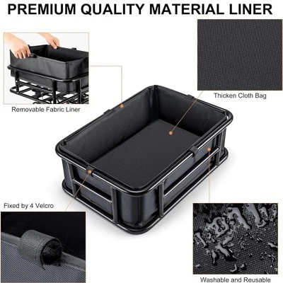 Rear Bicycle Basket, Rear Wheel Basket With Cargo Net And Liner, School Bag Rear Excellent Made Of Aluminium 6 Rear Bicycle Basket, Rear Wheel Basket With Cargo Net And Liner, School Bag Rear Excellent Made Of Aluminium - Image 4