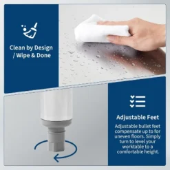 Stainless Steel Table For Prep & Work, 2-Tier Shelf Commercial Metal Worktable Adjustable Height & Leveling Feet, Extra Strength Kitchen Storage Rack -Furniture GUEST 885a3183 bfbb 4029 8f61 2ff03bad1638