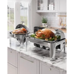 Chafing Dish, Steel Square Buffet Warmer With Clear Glass Lid & Alcohol Burner - For Catering, Party, Holiday (1-Pack) -Furniture GUEST 886d68bd 4d99 4e8d aeef d8c16ad2b6d0