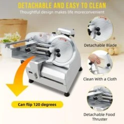 Meat Slicer, Electric Slicer - Professional Dual Motor,Removable Stainless Steel Blade, 0-16mm Thickness For Home/Commercial Kitchens