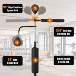 Boxing Speed Trainer, Freestanding Punching Bag With 360¡ã Spinning Bar - Reflex Balls & Gloves, Height Adjustable (Teens/Adults) -Furniture GUEST 891aa865 2480 4968 a93e abd792414577