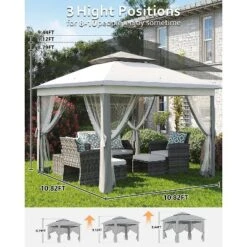 11x11ft Pop Up Gazebo Tent With Mosquito Netting, Outdoor Canopy Shelter Easy Setup, Water & UV Resistant -Furniture GUEST 8939ea6d 0b9f 4735 96ef 29f6369c1a08