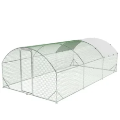 Chicken Coop, Chicken Run - Large Metal Walk-in Dome Cage With 4 Corner Reinforcement, Pet Playpen For 15-21 Chickens, Hens, Ducks, Rabbits (Silver) -Furniture GUEST 89d24e2c 7da1 4f4b afe5 dd9bfa704909