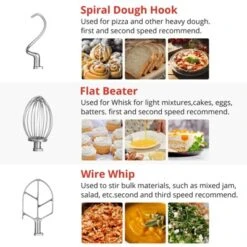 Food Mixer, 15Qt 600W 3-Speed Dough Mixer - Stainless Steel Bowl & Safety Guard For Bakeries Restaurants