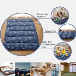 Futon Mattress, Japanese Twin Size - Floral Pattern Floor Mattress For Tatami, Sleeping Pad, Camping Travel -Furniture GUEST 8b94b259 0200 4c22 a0d5 d236708d5178