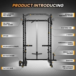 2000 LBS Power Cage,Multi-Function Power Rack With Cable Cross-Over System,Squat Rack With LAT Pull Down System -Furniture GUEST 8ba3b1bd 2a52 4684 b896 fc4f54ae6eda