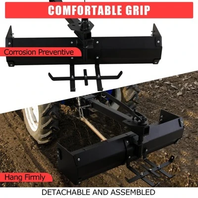 Box Scraper, 42'' Tow Behind Lawn Tractor Attachment - Box Blade Hitch Fit For ATV UTV, Multi-Functional, Carbon Steel, Black 4 Box Scraper, 42'' Tow Behind Lawn Tractor Attachment - Box Blade Hitch Fit For ATV UTV, Multi-Functional, Carbon Steel, Black - Image 2