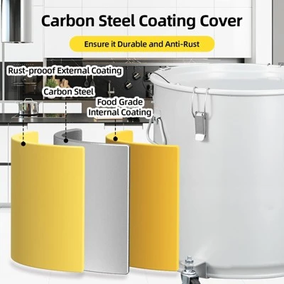 Grease Bucket, 10 Gallon Heavy Duty Fryer Oil Container - Lid/Lock Clips/Wheels, Food Grade Anti-Rust (Kitchen/Food Truck) 6 Grease Bucket, 10 Gallon Heavy Duty Fryer Oil Container - Lid/Lock Clips/Wheels, Food Grade Anti-Rust (Kitchen/Food Truck) - Image 4