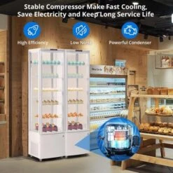 Beverage Cooler, Commercial Refrigerator - 278L Glass Door Merchandiser With LED Display, Adjustable Shelves, 4 Casters For Store/Bar/Office/Gym -Furniture GUEST 8bde219b 6593 4e25 b5aa b33642084024