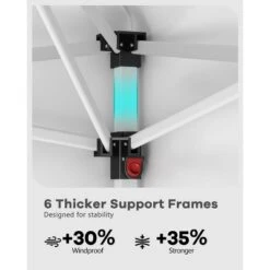 10x10 Pop Up Canopy With 3 Sidewalls - Easy Up Camping Tent With One Button Push Setup For Deck, Garden, Sports, Beach, Party -Furniture GUEST 8c27c1a6 13b0 494c a3fa bdc7ede5e5ed