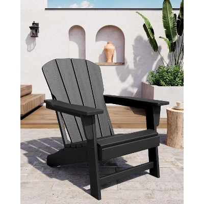 Outdoor Adirondack Chairs, HDPE Plastic Patio Chairs For All Weather, Weather-Resistant Fire Pit Chair With Wide Armrests & Slatted Back 5 Outdoor Adirondack Chairs, HDPE Plastic Patio Chairs For All Weather, Weather-Resistant Fire Pit Chair With Wide Armrests & Slatted Back - Image 3