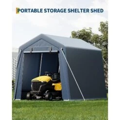 Storage Shed, Portable Carport 7x12FT - Outdoor With Roll-up Zipper Door, Windows, Waterproof Tarp For Motorcycle, Bike, Garden Tools 11 Storage Shed, Portable Carport 7x12FT - Outdoor With Roll-up Zipper Door, Windows, Waterproof Tarp For Motorcycle, Bike, Garden Tools -Furniture GUEST 8cf3c873 4f33 4ca0 a2bc 27d4fae73472
