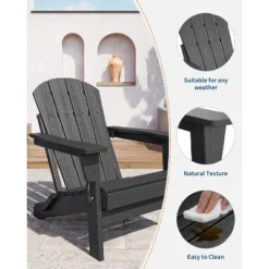 Folding Adirondack Chair, HDPE Outdoor All-Weather Fire Pit Chairs, Outdoor Wooden Lounge Chair, Modern Lounger Adirondack Chairs Ergonomic 15 Folding Adirondack Chair, HDPE Outdoor All-Weather Fire Pit Chairs, Outdoor Wooden Lounge Chair, Modern Lounger Adirondack Chairs Ergonomic -Furniture GUEST 8d6b524f da45 4917 9b2c 8649302f2409