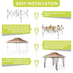 Pop Up Gazebo, Outdoor Canopy Tent With Mosquito Netting, Pop Up Canopy Tent With Curtains/Adjustable Height/Wheeled Carrying Bag -Furniture GUEST 8eb47ddd e40d 441d adb9 ab1e3a36b2f2