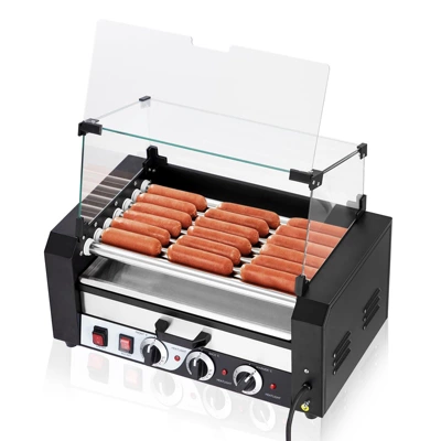 Hot Dog Roller - 7 Rollers, 18 Hot Dogs Capacity, Stainless Sausage Grill Cooker 3 Hot Dog Roller - 7 Rollers, 18 Hot Dogs Capacity, Stainless Sausage Grill Cooker