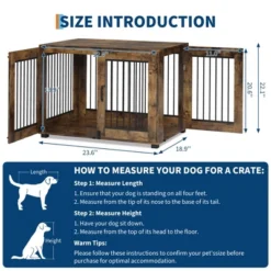 Dog Crate Furniture For Small Breeds - Chew-Resistant Dual-Door Kennel With Locking Wheels, Modern Farmhouse Indoor Pet End Table, Brown -Furniture GUEST 8fe3db7b 1202 4d24 b48b f3eaea6714c1