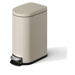 TROPOW 2.6 Gallon (10L) Slim Metal Trash Can – Step-On Bathroom/Bedroom Garbage Bin With Soft-Close Lid & Inner Bucket -Furniture GUEST 9020a96d 8ba7 4e8c 913d 09a073ac115f