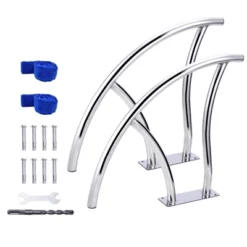 Pool Rails , Pool Handrails For Inground Pool 304 Stainless Steel Big Load Capacity Rustproof With Blue Grip Cover & Accessories -Furniture GUEST 90960fb4 7f46 48b5 aa95 8f3a2e341795