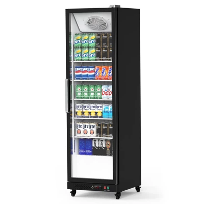 Beverage Cooler - 12.4 Cu Ft Upright Display Fridge With Reinforced Glass Door, Adjustable Shelves & Drink Organizers 8 Beverage Cooler - 12.4 Cu Ft Upright Display Fridge With Reinforced Glass Door, Adjustable Shelves & Drink Organizers - Image 7