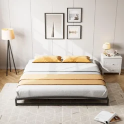 Low Bed Frame 6 Inch Heavy Duty Metal Platform Bed Frame Low Profile, Mattress Foundation, No Box Spring Needed -Furniture GUEST 90aadf99 b8a3 4d04 94b3 a8f3d0fa7464