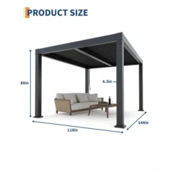 All-Aluminum Louvered Pergola 12"x 24", Outdoor Pergola With Adjustable Louvered Roof, Reinforced Aluminum Frame, Hardtop Gazebo -Furniture GUEST 90e3b56b c75c 4fa5 89e8 fcfe38af178a