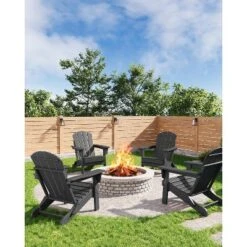 Folding Adirondack Chair, HDPE Outdoor All-Weather Fire Pit Chairs, Outdoor Wooden Lounge Chair, Modern Lounger Adirondack Chairs Ergonomic 18 Folding Adirondack Chair, HDPE Outdoor All-Weather Fire Pit Chairs, Outdoor Wooden Lounge Chair, Modern Lounger Adirondack Chairs Ergonomic -Furniture GUEST 90ea839c cdb7 401d a311 83f02c154572