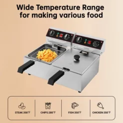Deep Fryer, 20.7QT Electric Countertop Fryer With 2 Baskets & Lids - 6000W Dual Tank For Restaurant Kitchen -Furniture GUEST 91808075 e743 4fb5 b45e b33dc7538f4f