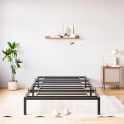 Bed Frame No Box Spring Needed, Heavy Duty Metal Platform Bed Frame For Bedroom Easy Assembly, Noise Free, Black -Furniture GUEST 91ddb736 accd 475a 84ba d1d68392b63f