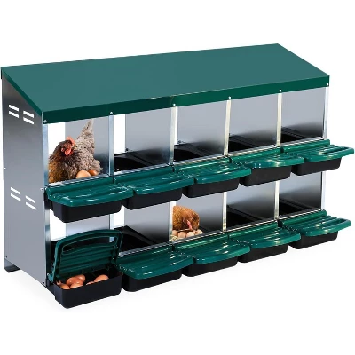 Hole Chicken Nesting Boxes With Lockable Lid - Metal Laying Box For Hens, Secure Egg Collection & Protection, Easy Access 9 Hole Chicken Nesting Boxes With Lockable Lid - Metal Laying Box For Hens, Secure Egg Collection & Protection, Easy Access - Image 7