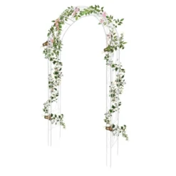 Garden Arch, Wedding Arch - 8.5FT Metal Trellis For Climbing Plants, Rust-Free Powder Coated Steel, White -Furniture GUEST 9493345f 98d9 47f0 86e0 c85c190b768b