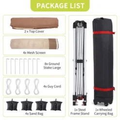 Pop Up Gazebo, Outdoor Canopy Tent With Mosquito Netting, Pop Up Canopy Tent With Curtains/Adjustable Height/Wheeled Carrying Bag -Furniture GUEST 94a2c015 0cb6 4594 ab31 13976733b13e