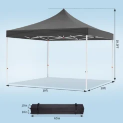 10x10 Patio Pop Up Canopy Tent, Commercial Instant Canopy With Roller Bag And PU Coating Waterproof Fabric, All Season Heavy Duty Sun Shelter -Furniture GUEST 94d5534e 2859 48ae 947c 9e8385d555d5