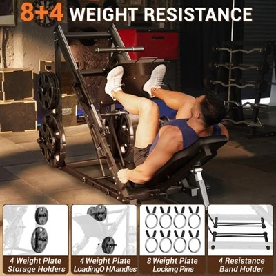 Leg Press Machine, 45 Degree For Home Gym, Professional With Linear Bearing & Solid Steel Pipe, Lower Body Strength Training 6 Leg Press Machine, 45 Degree For Home Gym, Professional With Linear Bearing & Solid Steel Pipe, Lower Body Strength Training - Image 4