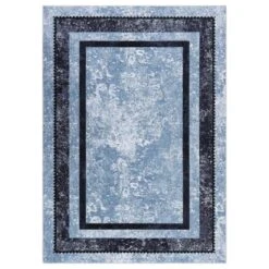 Kitchen Rugs Non-Slip 2-Piece Set - Low Pile Rubber Backing Indoor Runner Rugs For Bathroom, Laundry Room (Blue, 5x8ft) -Furniture GUEST 94fb56af 6f02 4f4c a11e c0a8f6448969