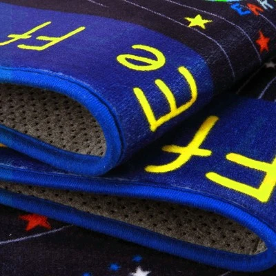 Kids Solar System Rug 4ft Round ¨C Non-Slip Outer Space Play Mat With ABC Alphabet, Ultra Soft Planet Carpet For Nursery, Playroom, Classroom ¨C Blue 8 Kids Solar System Rug 4ft Round ¨C Non-Slip Outer Space Play Mat With ABC Alphabet, Ultra Soft Planet Carpet For Nursery, Playroom, Classroom ¨C Blue - Image 6