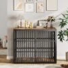 48'' Dog Crate Furniture, 3-in-1 Wooden Dog Kennel With 3 Lockable Doors, Heavy Duty Metal Frame & Sturdy Panels, Large End Table -Furniture GUEST 95d89595 c7b4 4eee 8e17 f305236f7329