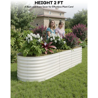 TRPOW 2 Pcs Raised Garden Beds Outdoor 8x2x2ft - Galvanized Steel Planter Box For Vegetables, Flowers, Rust-Resistant Garden Box 6 TRPOW 2 Pcs Raised Garden Beds Outdoor 8x2x2ft - Galvanized Steel Planter Box For Vegetables, Flowers, Rust-Resistant Garden Box - Image 4