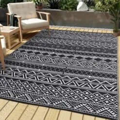 TROPOW Outdoor Rug For Patio Waterproof Mat Outdoor Plastic Straw Rug For Camping Reversible Plastic Camping Rugs Indoor Outdoor Carpet -Furniture GUEST 97b2abb5 16e3 4c9b 9229 83b837206fa6