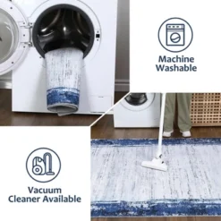 Area Rug 8x10 Area Rugs For Living Room Washable Rug Modern Bordered Non Slip Floor Cover Ultra-Thin Foldable Mat Indoor Non-Shedding Floor Cover -Furniture GUEST 98d5491d b6c1 4e98 9553 c52ef35127db