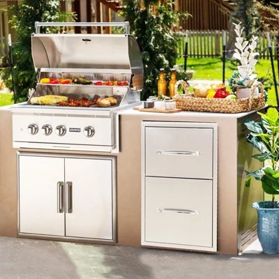 Outdoor Kitchen Drawers With Paper Towel Holder, Triple BBQ Access Drawers, Stainless Steel Flush Mount BBQ Island Drawers For Outdoor Kitchen 8 Outdoor Kitchen Drawers With Paper Towel Holder, Triple BBQ Access Drawers, Stainless Steel Flush Mount BBQ Island Drawers For Outdoor Kitchen - Image 6
