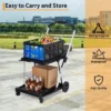 Shopping Cart, 2 Tier Collapsible Folding Grocery Cart With Removable Crate - 198 Lb Capacity, Wheels For Supermarket Home Blue -Furniture GUEST 99545fe3 8aab 4e6e ae87 a912250c4ee1