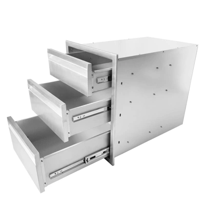 Outdoor Kitchen Drawers With Paper Towel Holder, Triple BBQ Access Drawers, Stainless Steel Flush Mount BBQ Island Drawers For Outdoor Kitchen 10 Outdoor Kitchen Drawers With Paper Towel Holder, Triple BBQ Access Drawers, Stainless Steel Flush Mount BBQ Island Drawers For Outdoor Kitchen - Image 8
