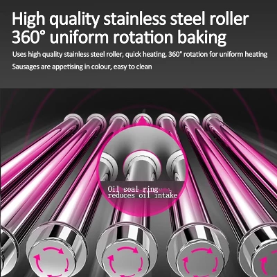 Commercial Hot Dog Roller Machine, Roller Stainless Steel Hot Dog Griller With Dual Controls, Capacity For Parties, Events 4 Commercial Hot Dog Roller Machine, Roller Stainless Steel Hot Dog Griller With Dual Controls, Capacity For Parties, Events - Image 2