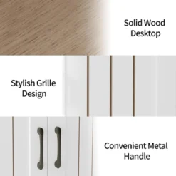 56" Large Sideboard Buffet Cabinet With Storage, Wooden Kitchen Storage Cabinet With Adjustable Shelf, Drawers & Barn Doors, Coffee Bar Buffet Table -Furniture GUEST 9c121d3d 85c5 4047 8a5d 2d0abc8b2a38