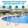 Pool Rails , Pool Handrails For Inground Pool 304 Stainless Steel Big Load Capacity Rustproof With Blue Grip Cover & Accessories -Furniture GUEST 9c3b75cf ae9f 450c 86ae 5f186b14f282