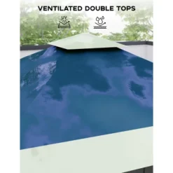 13'x13' Pop Up Canopy - Waterproof & UV-Resistant Portable Tent For Picnics, Camping, And Outdoor Events - Blue & Gray -Furniture GUEST 9d2a50e9 3671 4872 bb80 44643b0e3f61