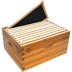 Bee Hive, 10-Frame Deep Brood Box - Pre-Assembled Langstroth Beehive Dipped In 100% Beeswax With Frames & Wax Foundations -Furniture GUEST 9d444e98 6377 4105 8c12 e130322bd4a9