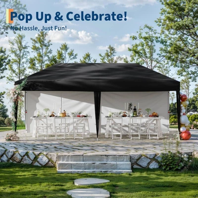 10x20 Pop Up Canopy With 2 Sidewalls - Heavy Duty Outdoor Canopy Tent With Portable Roller Bag 4 10x20 Pop Up Canopy With 2 Sidewalls - Heavy Duty Outdoor Canopy Tent With Portable Roller Bag - Image 2
